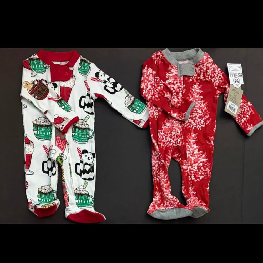 NWT/NWOT (NB) 2 Honest Company 100% Organic Cotton Sleepers with Feet Infant
